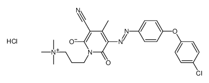 [5-[[4-(4-chlorophenoxy)phenyl]azo]-3-cyano-6-hydroxy-4-methyl-2-oxo-(2H)-pyridine-1-propyl](trimethyl)ammonium chloride structure