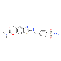 Carbamic acid,dimethyl-,2-[[[4-(aminosulfonyl)phenyl]methyl]amino]-4,5,7-trimethyl-6-benzothiazolyl ester (9CI) picture