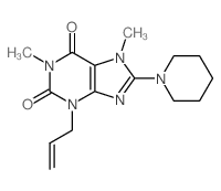 1,7-dimethyl-8-(1-piperidyl)-3-prop-2-enyl-purine-2,6-dione结构式
