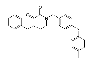 1-benzyl-4-[[4-[(5-methylpyridin-2-yl)amino]phenyl]methyl]piperazine-2,3-dione结构式
