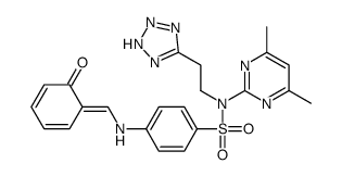 N-(4,6-dimethylpyrimidin-2-yl)-4-[[(Z)-(6-oxo-1-cyclohexa-2,4-dienylid ene)methyl]amino]-N-[2-(2H-tetrazol-5-yl)ethyl]benzenesulfonamide结构式
