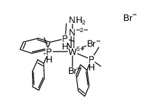 dibromotris(dimethylphenylphosphine)[hydrazido(2-)]hydridotungsten(VI) bromide Structure