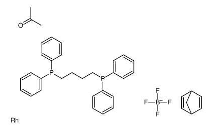 (BICYCLO[2.2.1]HEPTA-2,5-DIENE)[1,4-BIS(DIPHENYLPHOSPHINO)BUTANE]RHODIUM(I) TETRAFLUOROBORATE Structure