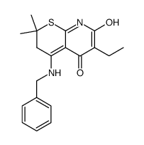 6-Ethyl-4-benzylamino-7-hydroxy-2,2-dimethyl-2H-thiopyrano<2,3-b>pyridin-5(3H)-on Structure