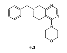 Pyrido[3,4-d]pyrimidine, 5,6,7,8-tetrahydro-4-(4-morpholinyl)-7-(phenylmethyl)-, dihydrochloride结构式