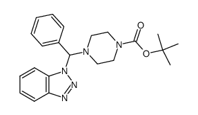 1-tert-butyl 4-[1H-1,2,3-benzotriazol-1-yl (phenyl) methyl]piperazine-1- carboxylate结构式