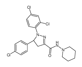 1H-Pyrazole-3-carboxamide, 5-(4-chlorophenyl)-1-(2,4-dichlorophenyl)-4,5-dihydro-N-1-piperidinyl-结构式