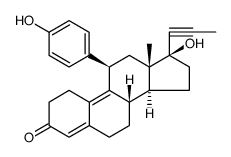 Estra-4,9-dien-3-one, 17-hydroxy-11-(4-hydroxyphenyl)-17-(1-propyn-1-yl)-, (11β,17β) Structure