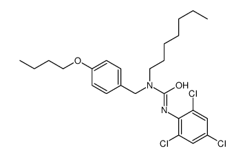 1-[(4-butoxyphenyl)methyl]-1-heptyl-3-(2,4,6-trichlorophenyl)urea结构式