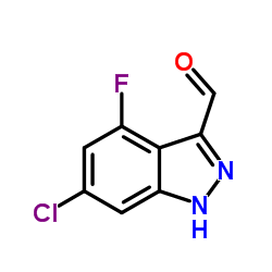 6-Chloro-4-fluoro-1H-indazole-3-carbaldehyde结构式