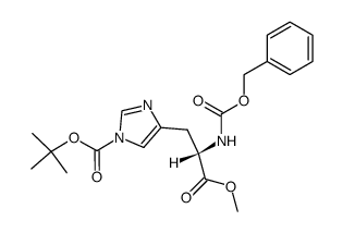 N(α)-benzyloxycarbonyl-N(τ)-tert-butyloxycarbonyl-L-histidine methyl ester Structure