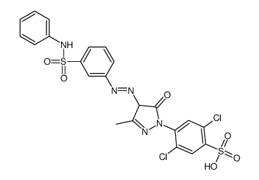 2,5-dichloro-4-[4,5-dihydro-3-methyl-5-oxo-4-[[3-[(phenylamino)sulphonyl]phenyl]azo]-1H-pyrazol-1-yl]benzenesulphonic acid Structure