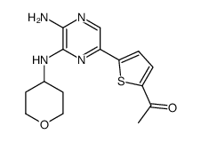 1-(5-(5-amino-6-(tetrahydro-2H-pyran-4-ylamino)pyrazin-2-yl)thiophen-2-yl)ethanone结构式