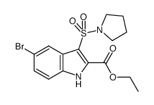 ethyl 5-bromo-3-(pyrrolidin-1-ylsulfonyl)-1H-indole-2-carboxylate Structure