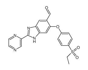 5-carbaldehyde-6-(4-(ethylsulfonyl)phenoxy)-2-pyrazin-2-yl-1H-benzimidazole Structure