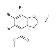 5,6,7-Tribromo-2-iodomethyl-2,3-dihydro-benzofuran-4-carboxylic acid methyl ester结构式