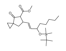 5-carbomethoxy-6-<3-tert-butyldimethylsilyloxy-(E)-octenyl>-spiro<2.4>heptan-4-one Structure