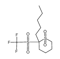 2-pentyl-2-((trifluoromethyl)sulfonyl)tetrahydro-2H-thiopyran 1,1-dioxide结构式