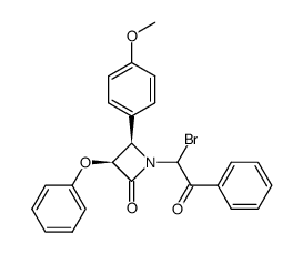 cis-4-(4'-methoxyphenyl)-3-phenoxy-1-(1'-bromo-2'-phenyl-2'-oxoethyl)azetidin-2-one Structure