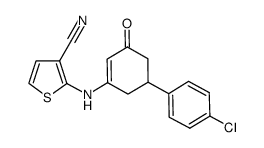 2-[5-(4-chlorophenyl)-3-oxocyclohex-1-enylamino]thiophene-3-carbonitrile Structure