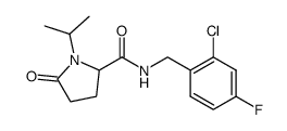 N-[(2-chloro-4-fluorophenyl)methyl]-1-(1-methylethyl)-5-oxo-prolinamide结构式