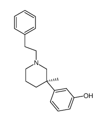 3-((R)-3-Methyl-1-phenethyl-piperidin-3-yl)-phenol结构式