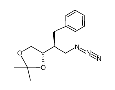 (4S)-4-[(1S)-2-azido-1-benzylethyl]-2,2-dimethyl-1,3-dioxolane结构式