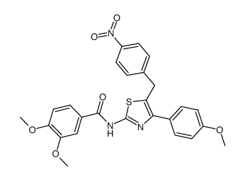 3,4-dimethoxy-N-[4-(4-methoxy-phenyl)-5-(4-nitro-benzyl)-thiazol-2-yl]-benzamide Structure