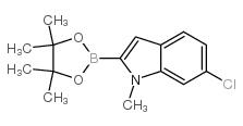 6-氯-1-甲基吲哚-2-硼酸频那醇酯结构式