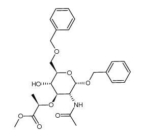 苄基N-乙酰基-6-O-苄基-α-D-山梨酸甲基酯结构式