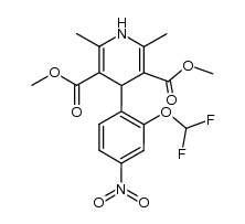 dimethyl 4-(2-(difluoromethoxy)-4-nitrophenyl)-2,6-dimethyl-1,4-dihydropyridine-3,5-dicarboxylate Structure