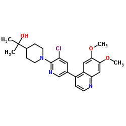 2-{1-[3-Chloro-5-(6,7-dimethoxy-4-quinolinyl)-2-pyridinyl]-4-piperidinyl}-2-propanol结构式