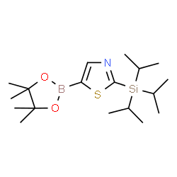 2-(Triisopropylsilyl)thiazole-5-boronic acid pinacol ester结构式