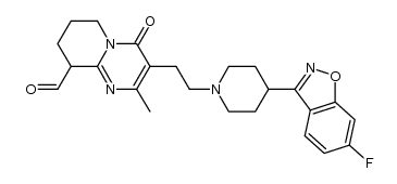 3-(2-(4-(6-fluoro-1,2-benzisoxazol-3-yl)-1-piperidinyl)ethyl)-6,7,8,9-tetrahydro-2-methyl-4H-pyrido[1,2-a]pyrimidin-4-one-9-carbaldehyde Structure