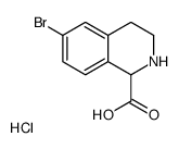 6-Bromo-1,2,3,4-tetrahydro-isoquinoline-1-carboxylic acid hydrochloride结构式