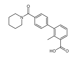 2-methyl-3-[4-(piperidine-1-carbonyl)phenyl]benzoic acid结构式