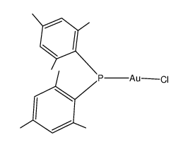 di(mesityl)phosphine-chloro-gold(I) Structure