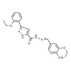 (E)-N-(3-ethoxy-4-hydroxybenzylidene)-3-(2-ethoxyphenyl)-1H-pyrazole-5-carbohydrazide Structure