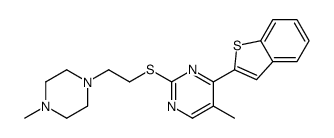 4-(1-benzothiophen-2-yl)-5-methyl-2-[2-(4-methylpiperazin-1-yl)ethylsulfanyl]pyrimidine结构式