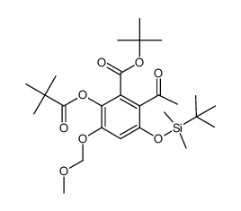 tert-butyl 2-acetyl-3-((tert-butyldimethylsilyl)oxy)-5-(methoxymethoxy)-6-(pivaloyloxy)benzoate Structure