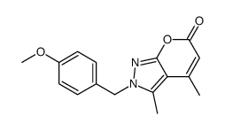 2-[(4-methoxyphenyl)methyl]-3,4-dimethylpyrano[2,3-c]pyrazol-6-one Structure