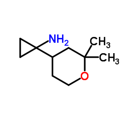 1-(2,2-Dimethyltetrahydro-2H-pyran-4-yl)cyclopropanamine Structure