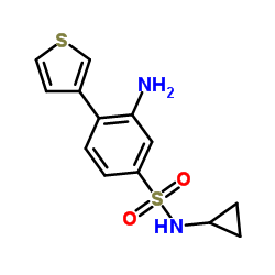3-Amino-N-cyclopropyl-4-(3-thienyl)benzenesulfonamide结构式