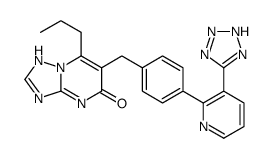 2-propyl-3-[[4-[3-(2H-tetrazol-5-yl)pyridin-2-yl]phenyl]methyl]-1,5,7, 9-tetrazabicyclo[4.3.0]nona-2,5,7-trien-4-one结构式