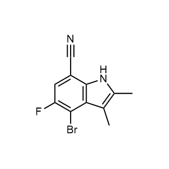 4-溴-5-氟-2,3-二甲基-1H-吲哚-7-甲腈结构式