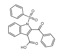 1-benzenesulfonyl-2-benzoylindole-3-carboxylic acid Structure