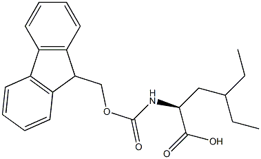 (S)-2-(((9H-fluoren-9-yl)methoxy)carbonylamino)-4-ethylhexan structure