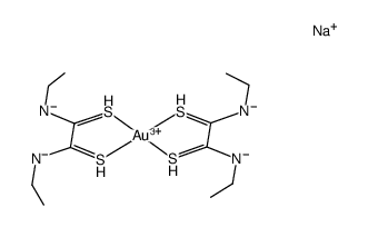 sodium gold(III) bis(diethyldithiooxamide-2H) Structure