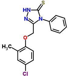 5-[(4-Chloro-2-methylphenoxy)methyl]-4-phenyl-2,4-dihydro-3H-1,2,4-triazole-3-thione结构式