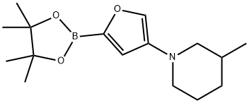 4-(3-Methylpiperidin-1-yl)furan-2-boronic acid pinacol ester Structure